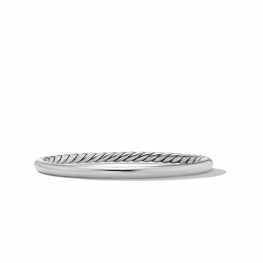 Sculpted Cable and Smooth Bracelet in Sterling Silver - David Yurman- Diamond Cellar