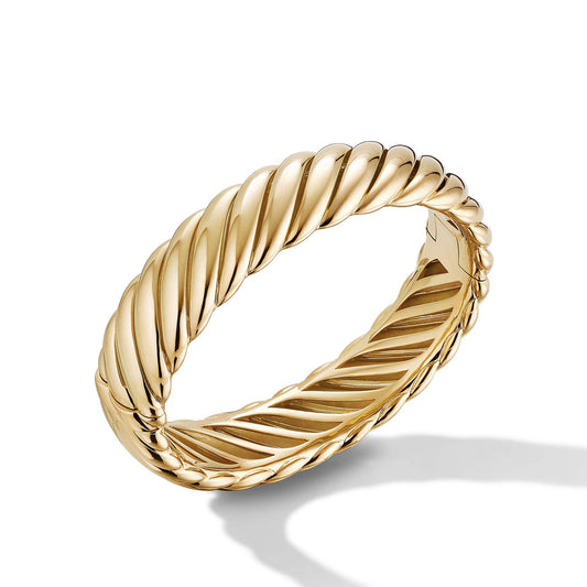 Sculpted Cable Bracelet in 18K Yellow Gold - David Yurman- Diamond Cellar