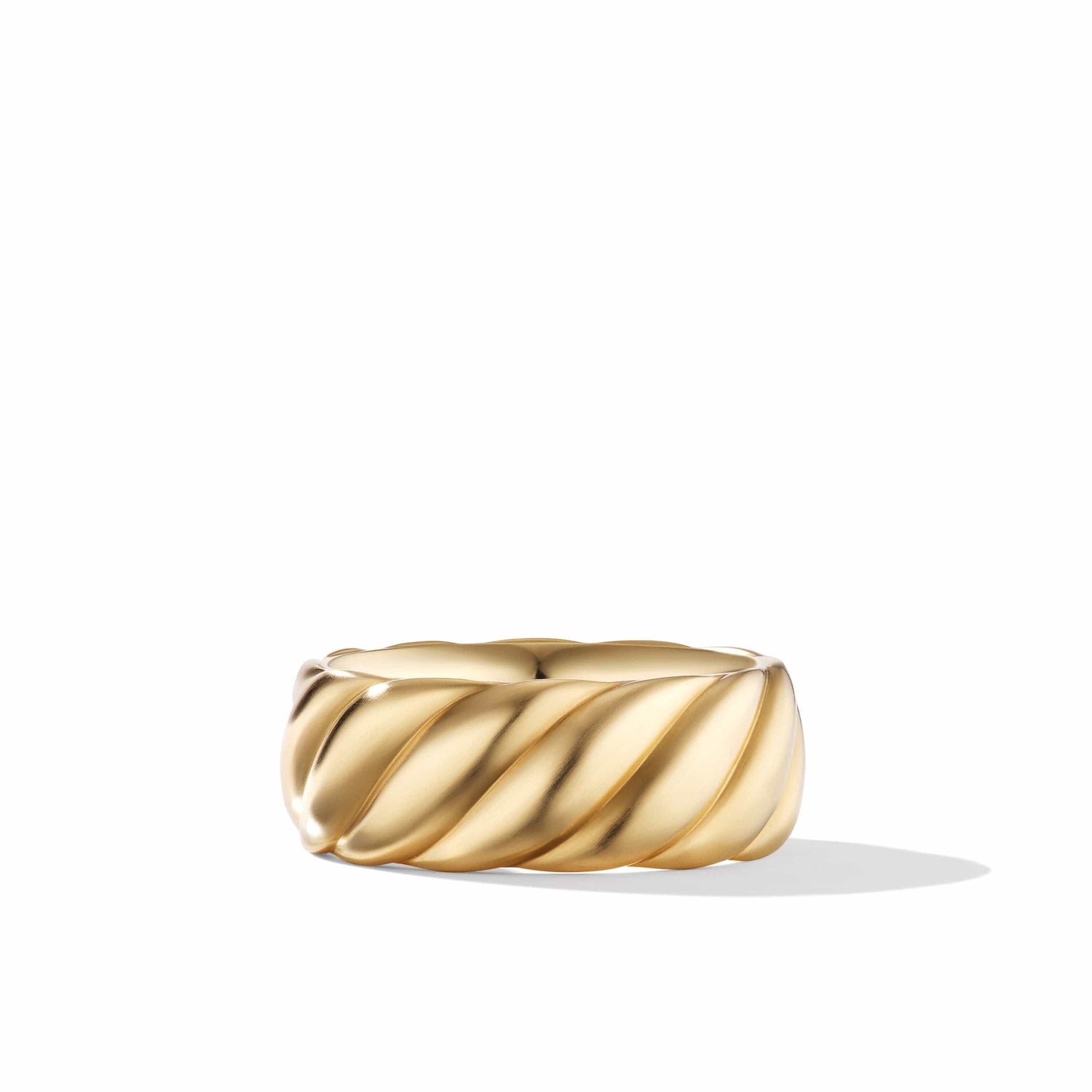 Sculpted Cable Contour Band Ring in 18K Yellow Gold by David