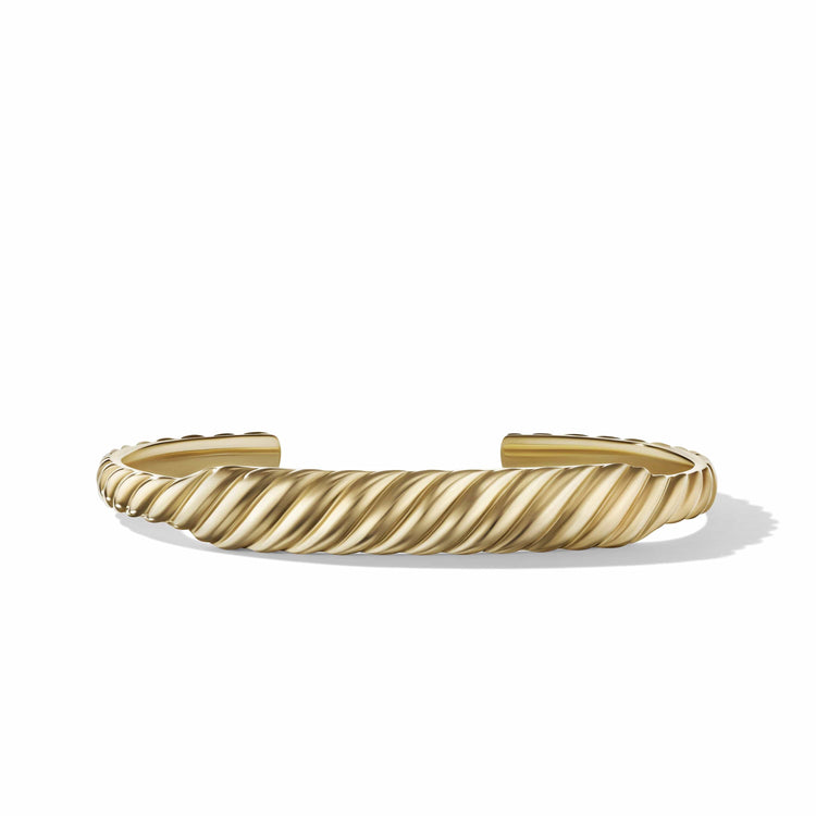 Sculpted Cable Contour Cuff Bracelet in 18K Yellow Gold - David Yurman- Diamond Cellar