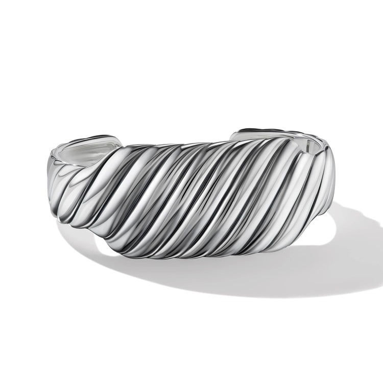 Sculpted Cable Contour Cuff Bracelet in Sterling Silver - David Yurman- Diamond Cellar