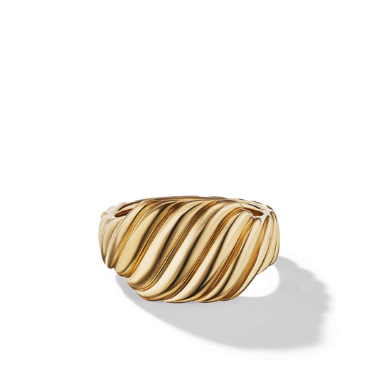 Sculpted Cable Contour Ring in 18K Yellow Gold - David Yurman- Diamond Cellar