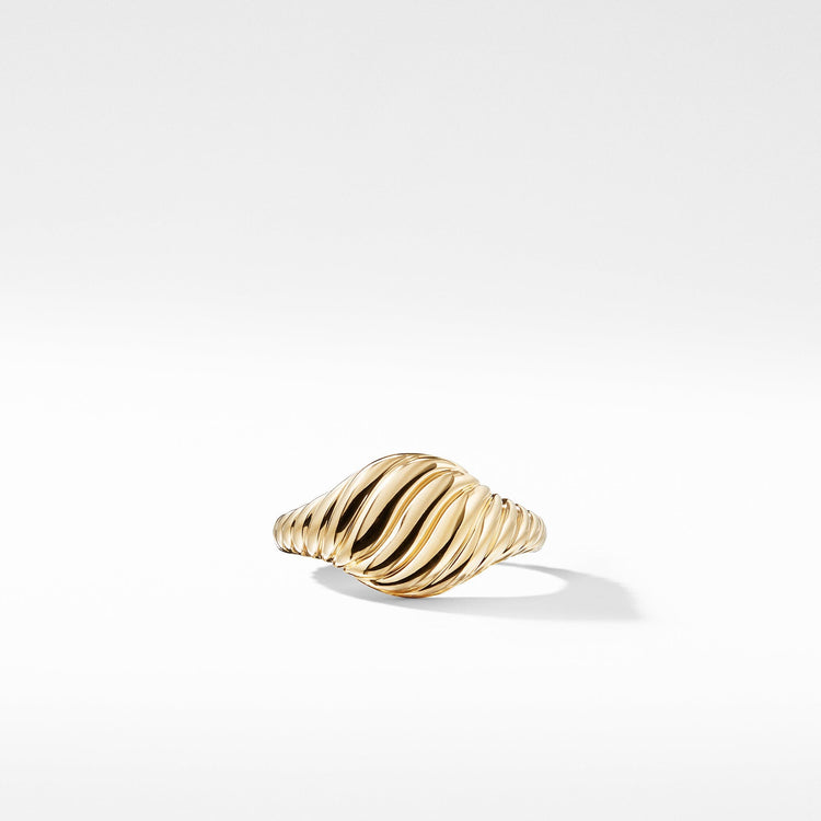 Sculpted Cable Mini Pinky Ring in 18K Gold - David Yurman- Diamond Cellar