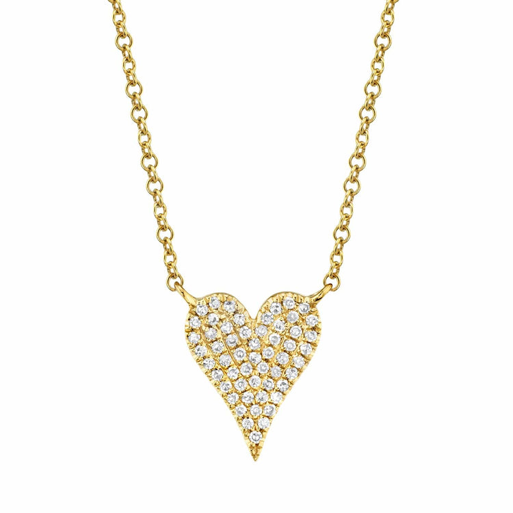 Small Diamond Heart Necklace - Shy Creation- Diamond Cellar