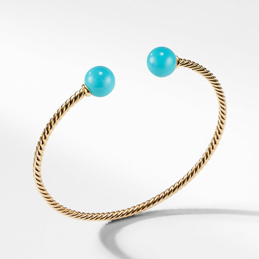Solari Bead Bracelet with Turquoise in 18K Gold - David Yurman- Diamond Cellar
