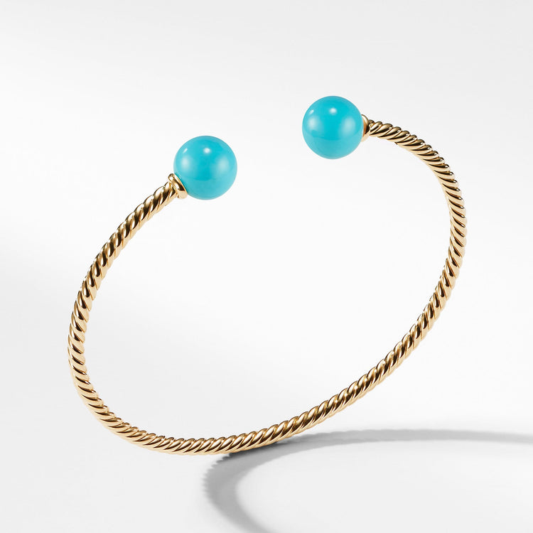 Solari Bead Bracelet with Turquoise in 18K Gold - David Yurman- Diamond Cellar