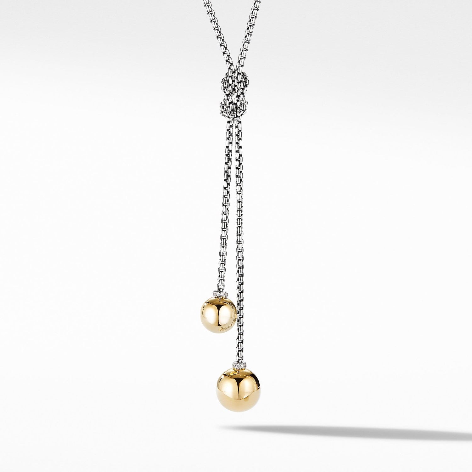 Solari Knot Necklace with Yellow Gold Domes and Diamonds - David Yurman- Diamond Cellar