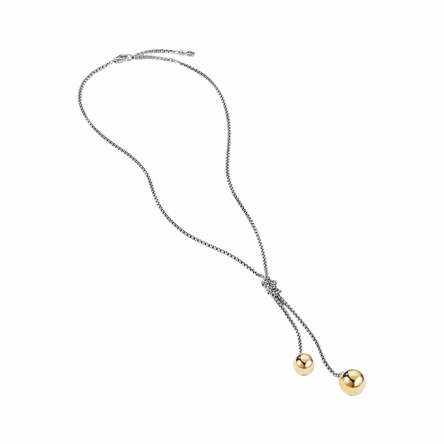 Solari Knot Necklace with Yellow Gold Domes and Diamonds - David Yurman- Diamond Cellar