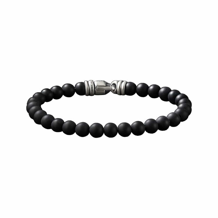 Spiritual Bead Bracelet in Matte Black Onyx - David Yurman- Diamond Cellar