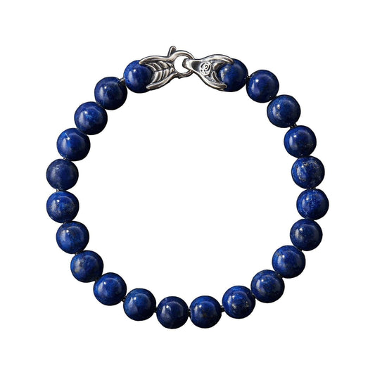 Spiritual Bead Bracelet in Polished Lapis Lazuli - David Yurman- Diamond Cellar
