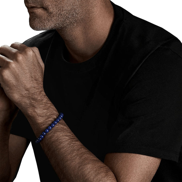 Spiritual Bead Bracelet in Polished Lapis Lazuli - David Yurman- Diamond Cellar