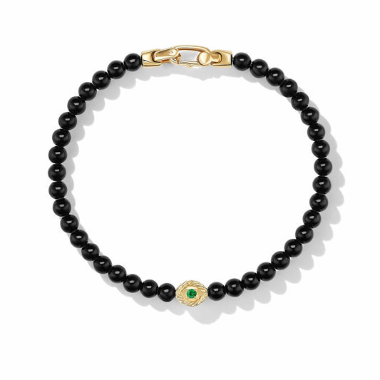 Spiritual Beads Evil Eye Bracelet in Black Onyx and Emerald - David Yurman- Diamond Cellar