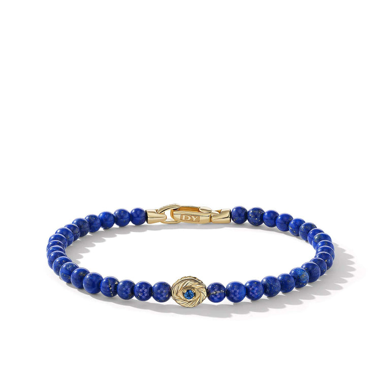 Spiritual Beads Evil Eye Bracelet with Lapis and 14K Yellow Gold - David Yurman- Diamond Cellar