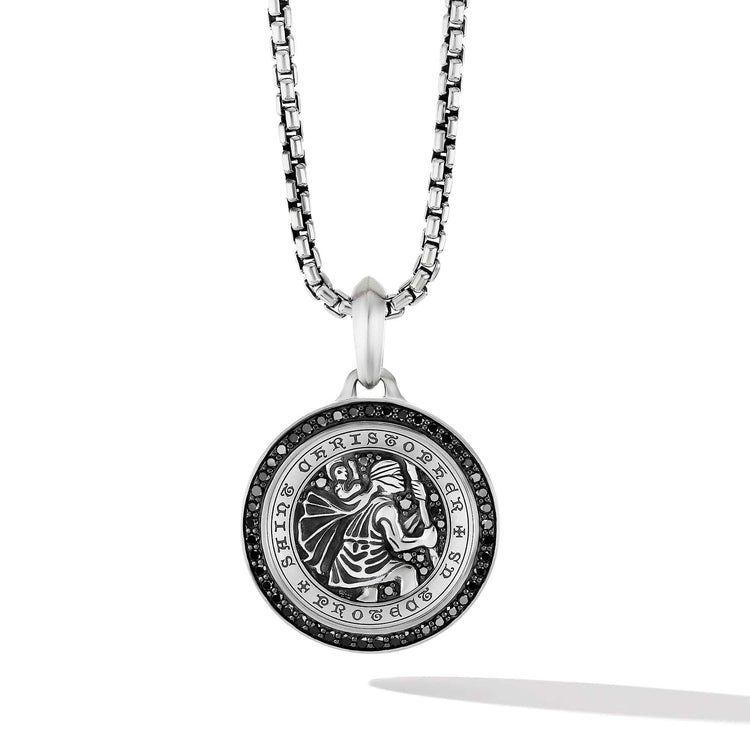 St. Christopher Amulet with Pave BlackDiamonds - David Yurman- Diamond Cellar
