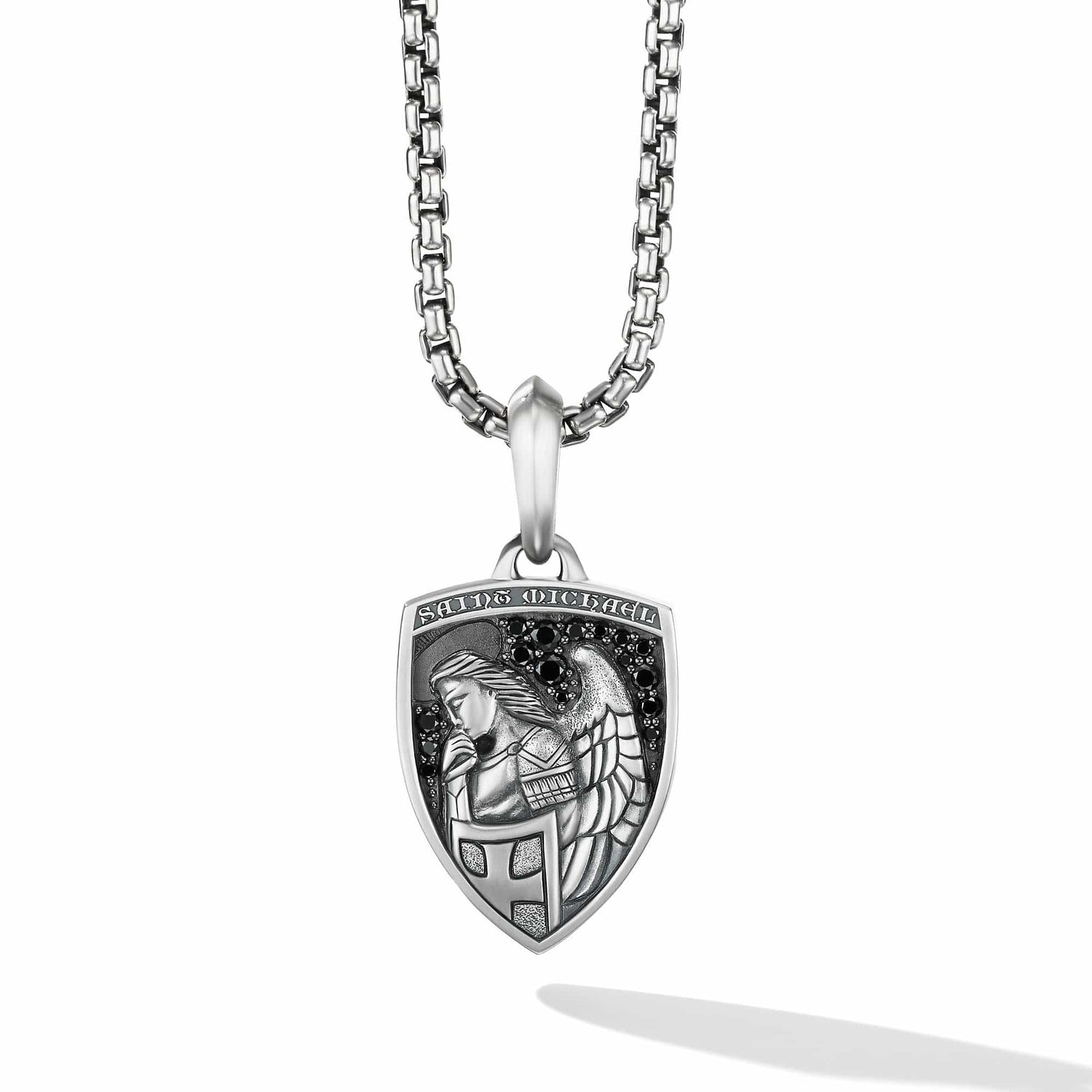 St. Michael Amulet with Pave BlackDiamonds - David Yurman- Diamond Cellar