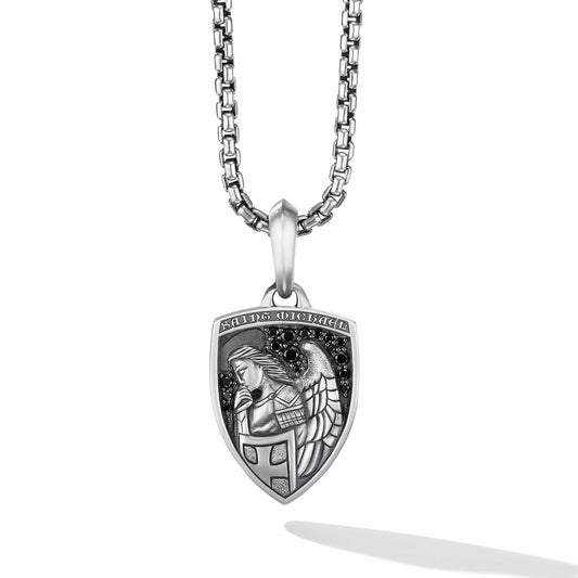 St. Michael Amulet with Pave BlackDiamonds - David Yurman- Diamond Cellar