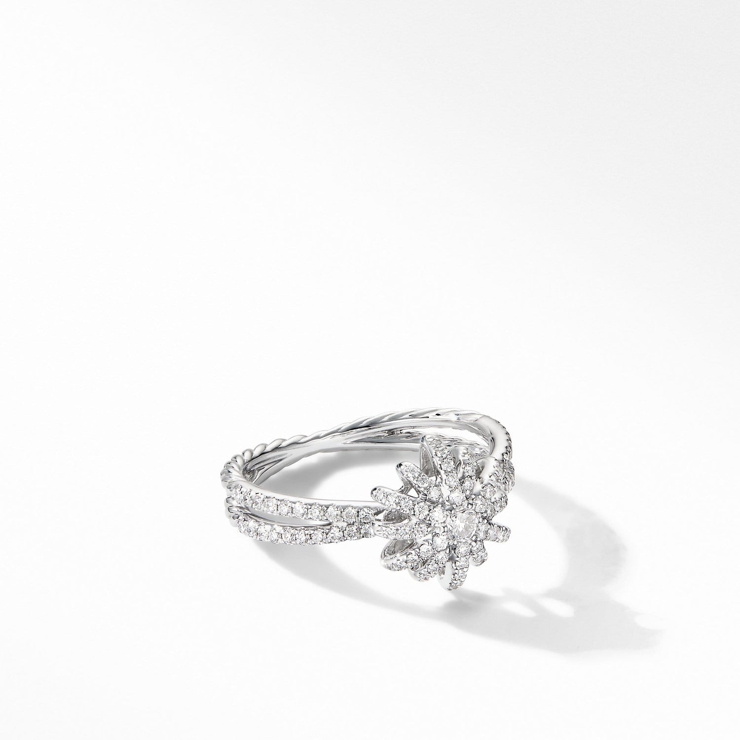 Starbust Ring in 18K White Gold with Pave Diamonds - David Yurman- Diamond Cellar