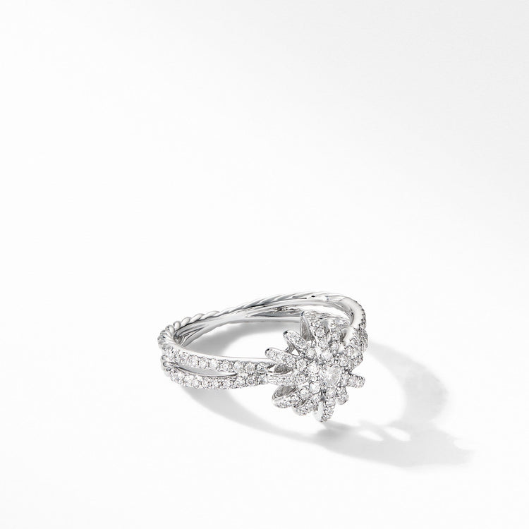 Starbust Ring in 18K White Gold with Pave Diamonds - David Yurman- Diamond Cellar