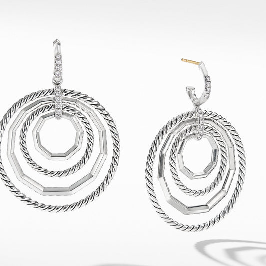 Stax Large Drop Earrings with Diamonds - David Yurman- Diamond Cellar