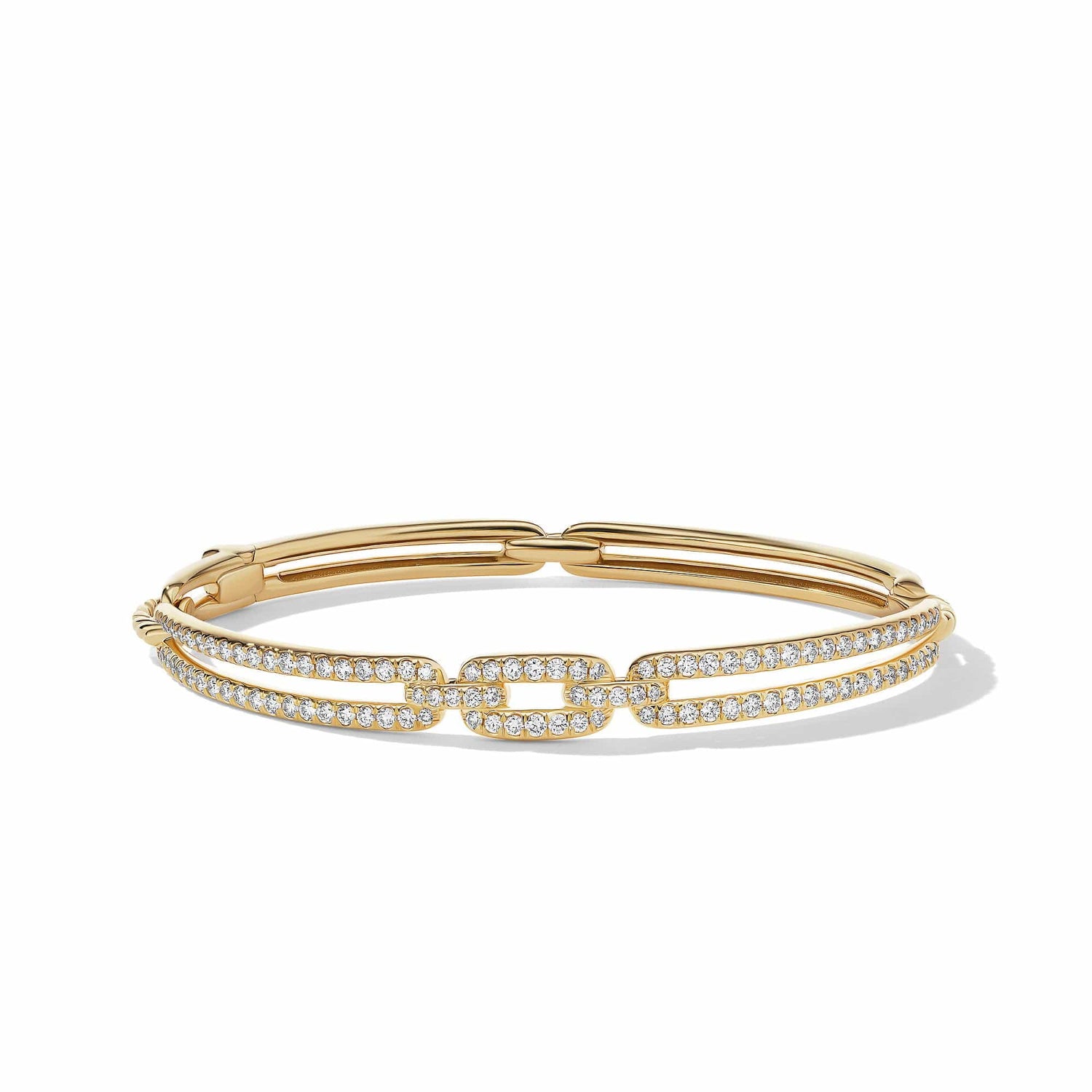 Stax Linked Bracelet in 18K Yellow Gold with Pave Diamonds - David Yurman- Diamond Cellar