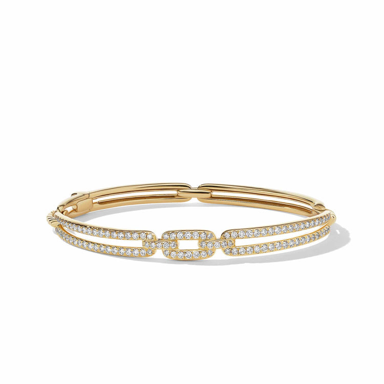 Stax Linked Bracelet in 18K Yellow Gold with Pave Diamonds - David Yurman- Diamond Cellar