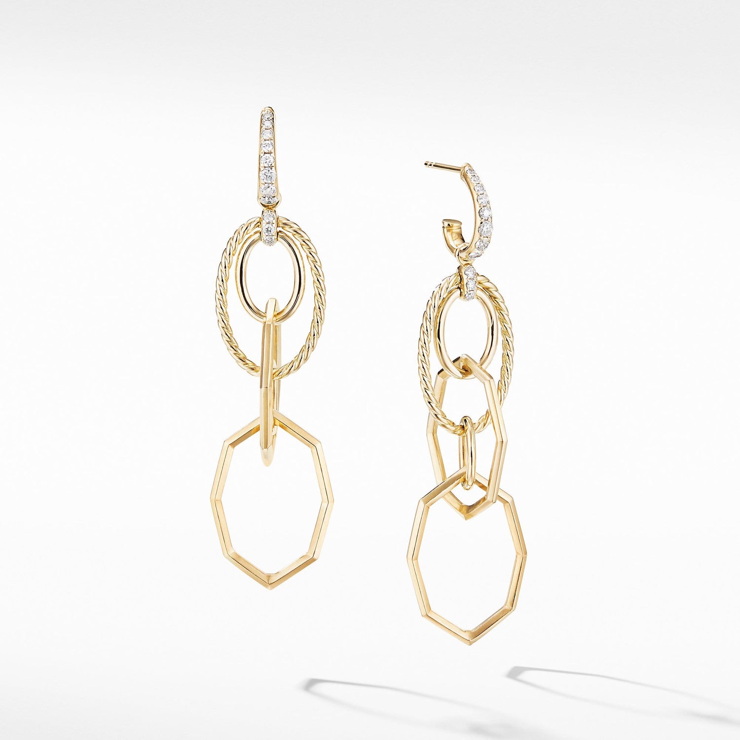 Stax Mobile Drop Earrings in 18K Yellow Gold with Diamonds - David Yurman- Diamond Cellar