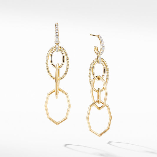 Stax Mobile Drop Earrings in 18K Yellow Gold with Diamonds - David Yurman- Diamond Cellar