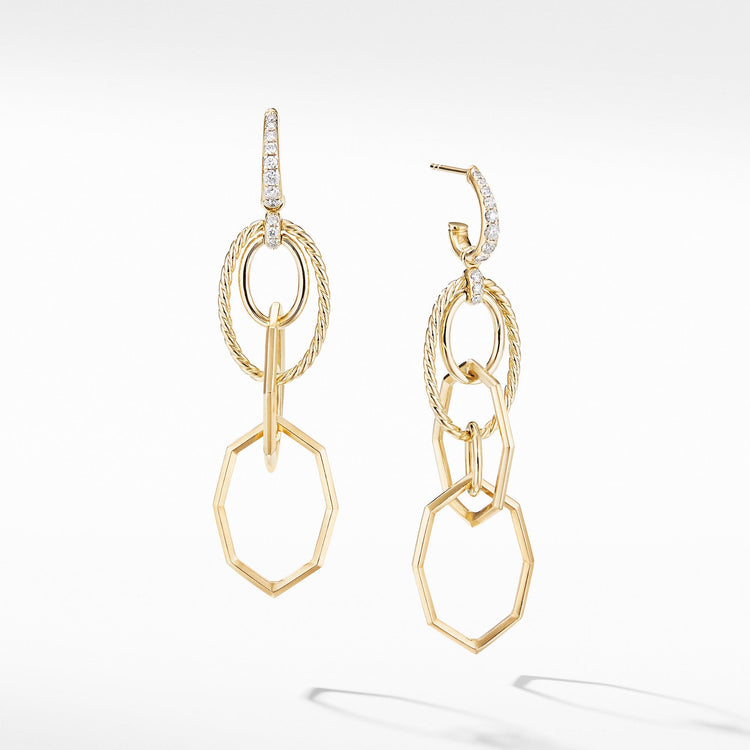 Stax Mobile Drop Earrings in 18K Yellow Gold with Diamonds - David Yurman- Diamond Cellar