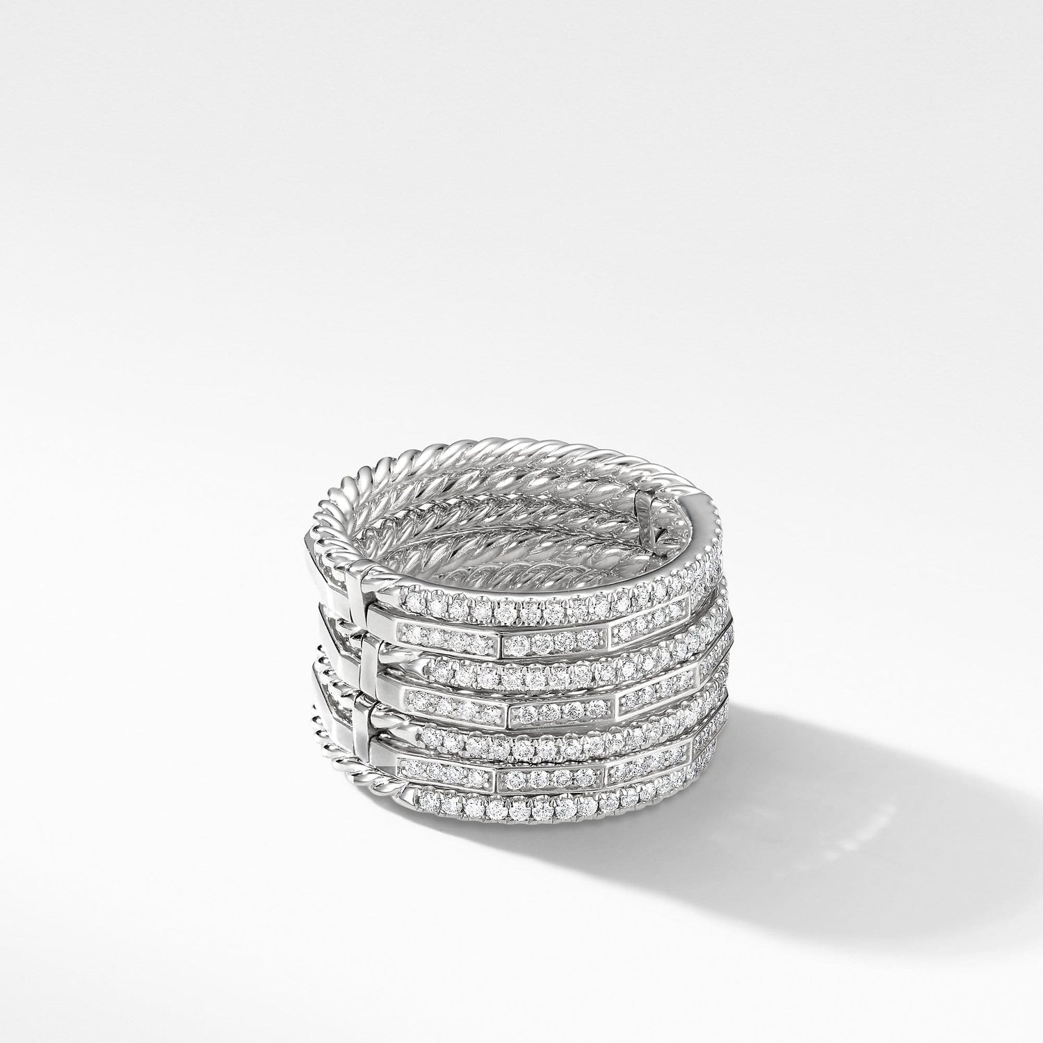 Stax Ring with Pavé Diamonds - David Yurman- Diamond Cellar
