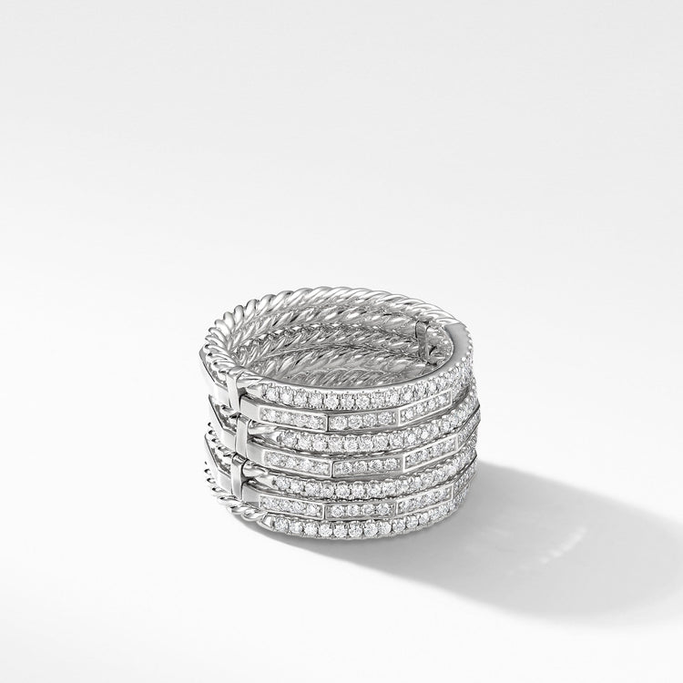 Stax Ring with Pavé Diamonds - David Yurman- Diamond Cellar