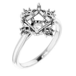 Sterling Silver 7 mm Asscher Engagement Ring Mounting - STULLER- Diamond Cellar