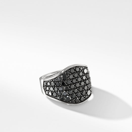 Streamline Signet Ring with Black Diamonds - David Yurman- Diamond Cellar