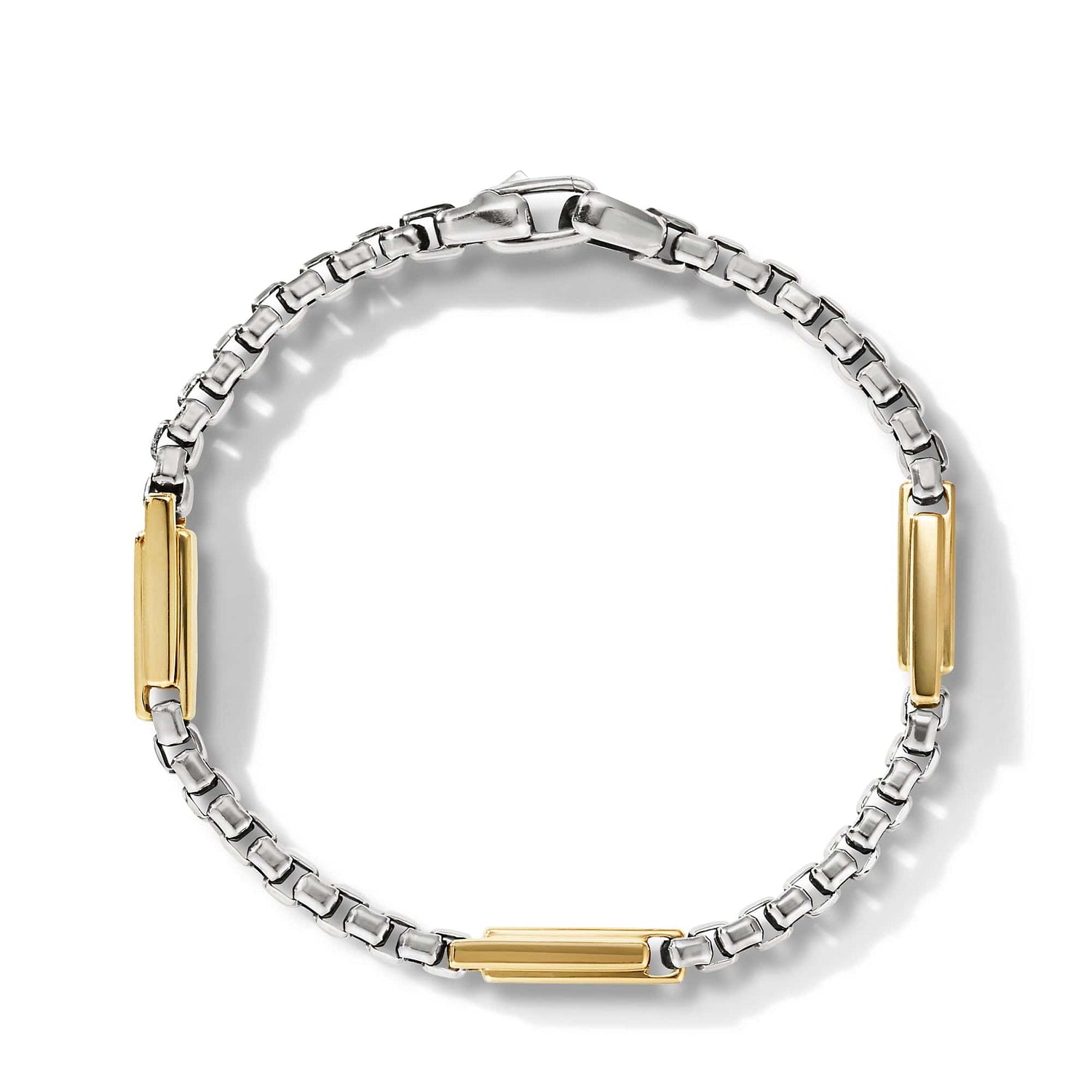 Streamline Station Box Chain Bracelet with 18K Yellow Gold - David Yurman- Diamond Cellar