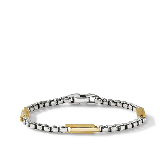 Streamline Station Box Chain Bracelet with 18K Yellow Gold - David Yurman- Diamond Cellar
