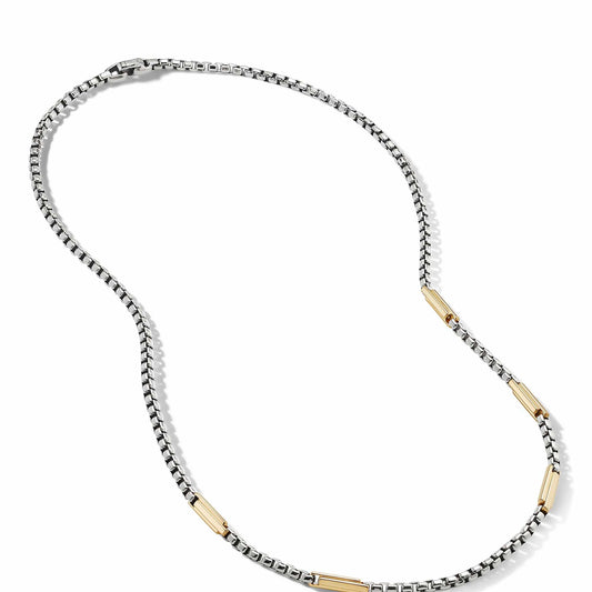 Streamline Station Box Chain Necklace with 18K Yellow Gold - David Yurman- Diamond Cellar