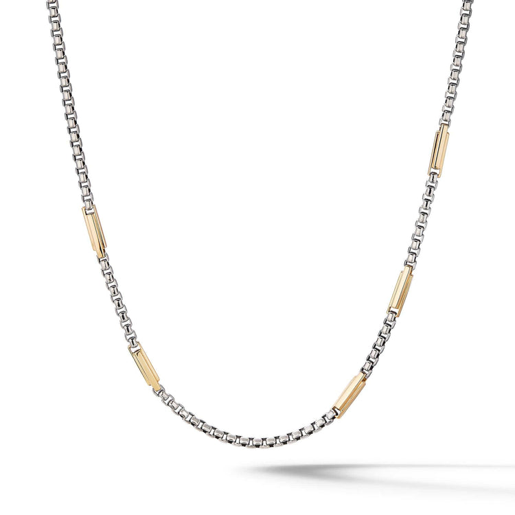 Streamline Station Box Chain Necklace with 18K Yellow Gold - David Yurman- Diamond Cellar