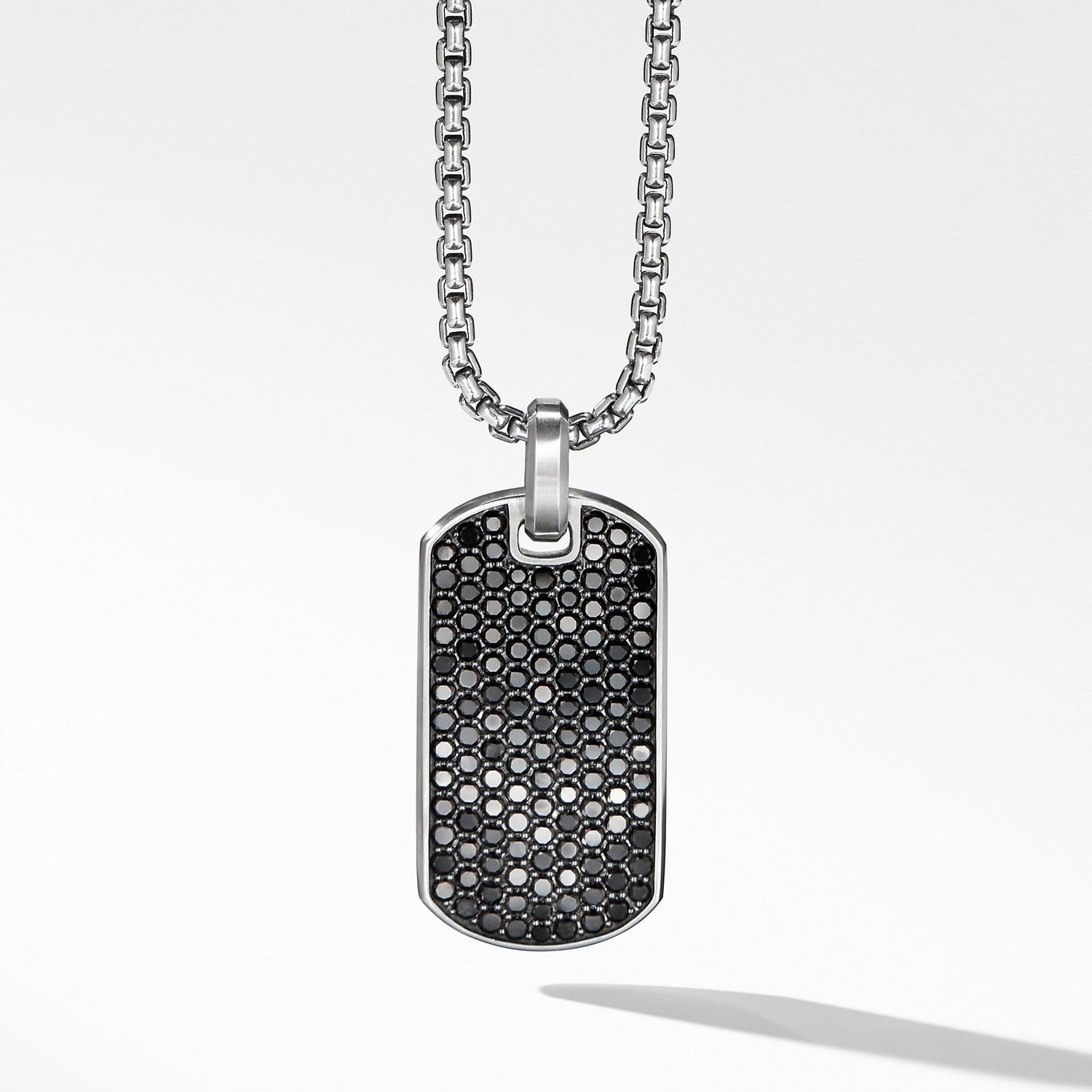 Streamline Tag with Black Diamonds - David Yurman- Diamond Cellar