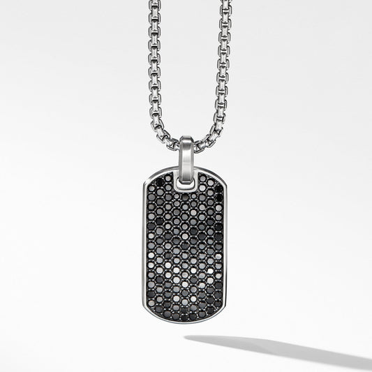 Streamline Tag with Black Diamonds - David Yurman- Diamond Cellar