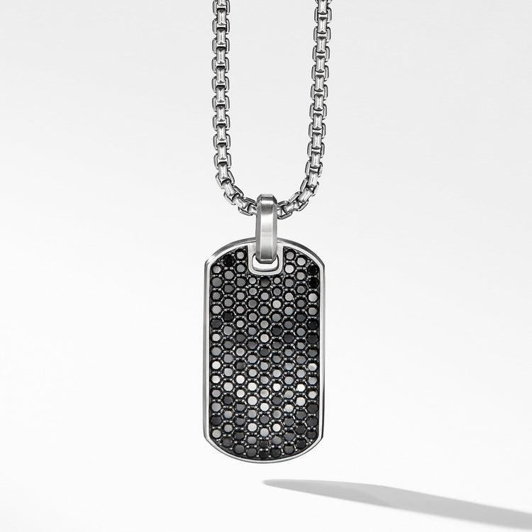 Streamline Tag with Black Diamonds - David Yurman- Diamond Cellar