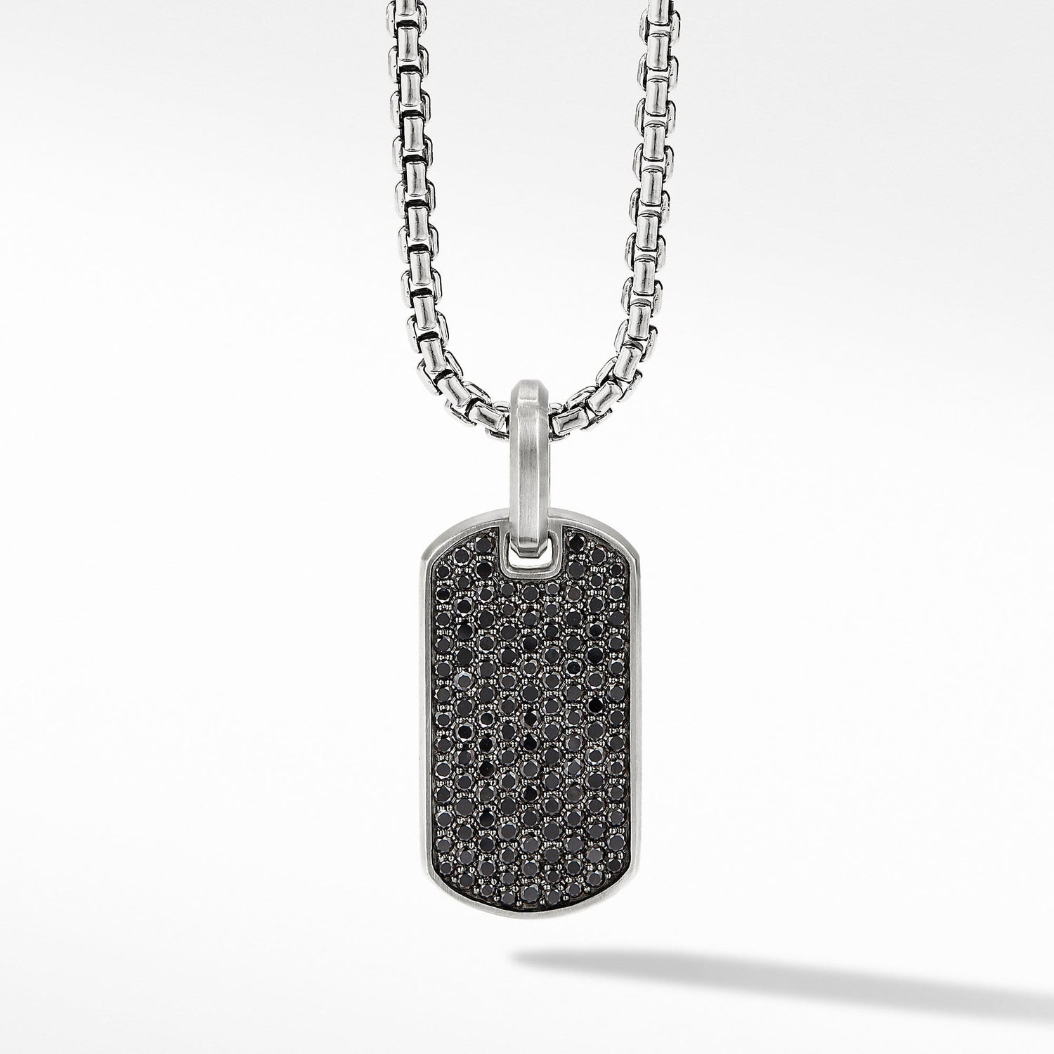 Streamline Tag with Pave Black Diamonds - David Yurman- Diamond Cellar
