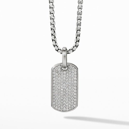 Streamline Tag with Pave Diamonds - David Yurman- Diamond Cellar