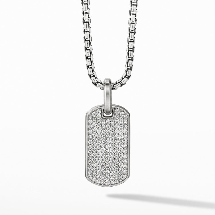 Streamline Tag with Pave Diamonds - David Yurman- Diamond Cellar