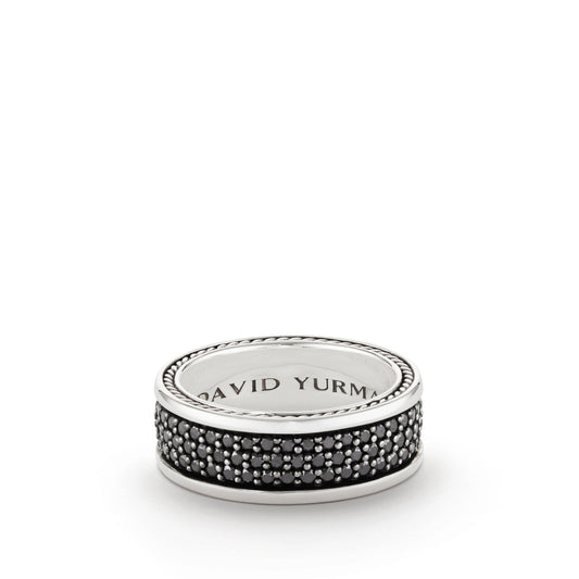 Streamline Three-Row Band Ring with Black Diamonds - David Yurman- Diamond Cellar