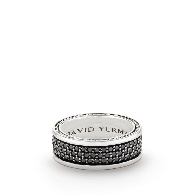 Streamline Three-Row Band Ring with Black Diamonds - David Yurman- Diamond Cellar