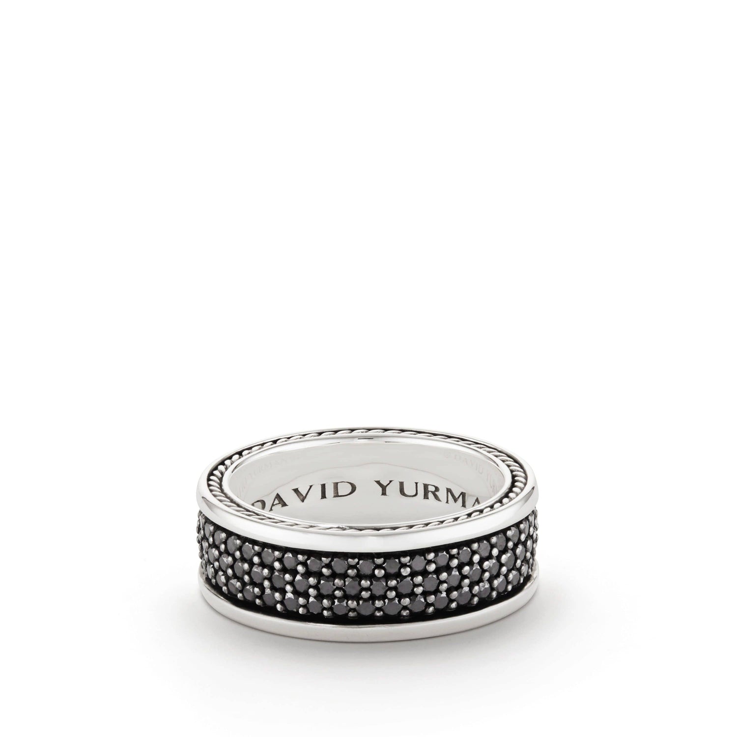 Streamline Three-Row Band Ring with Black Diamonds - David Yurman- Diamond Cellar