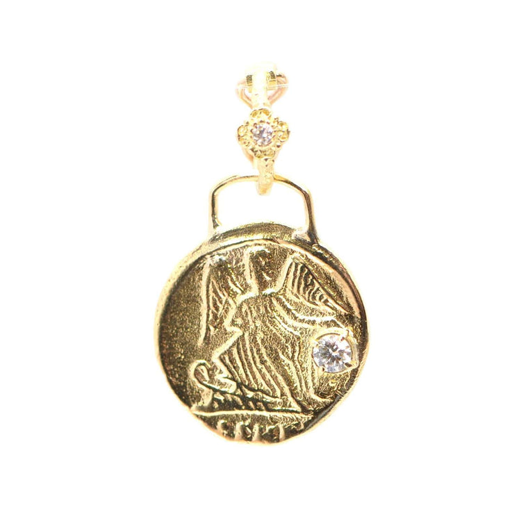 Sueno Winged Angel Coin Medallion with Diamonds - Armenta- Diamond Cellar