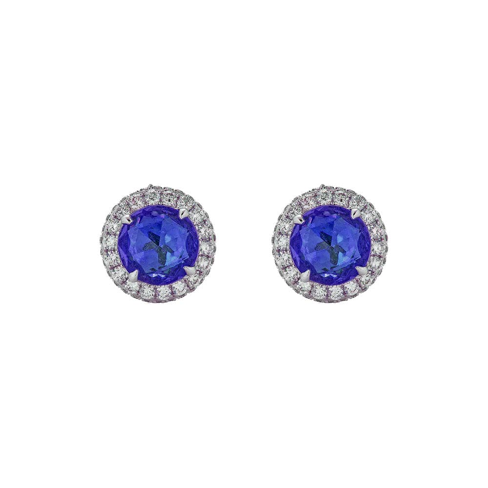 Tanzanite and Diamond Earrings - Piranesi- Diamond Cellar