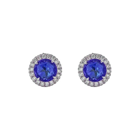 Tanzanite and Diamond Earrings - Piranesi- Diamond Cellar