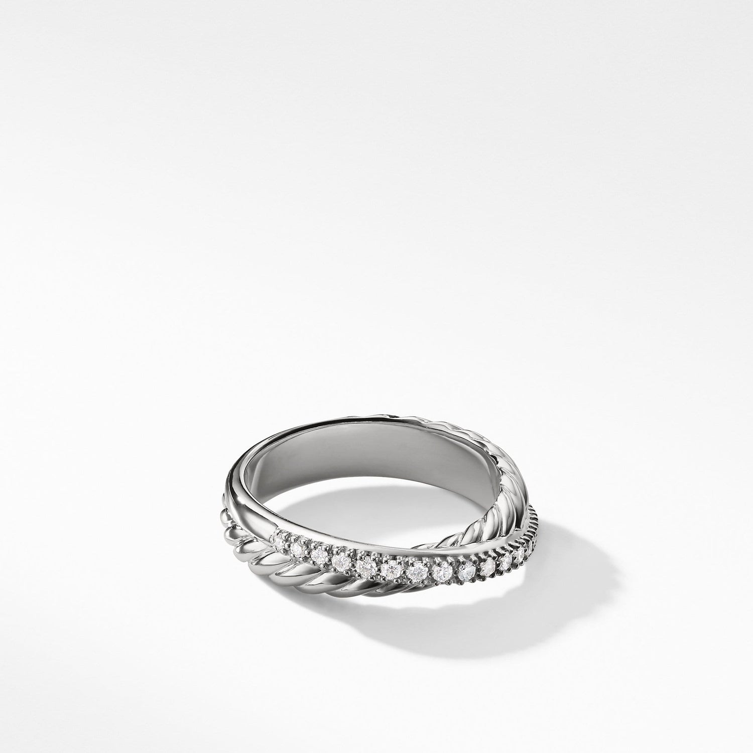 The Crossover Collection Ring with Diamonds - David Yurman- Diamond Cellar