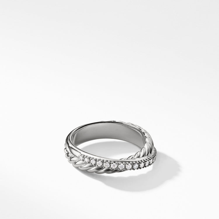 The Crossover Collection Ring with Diamonds - David Yurman- Diamond Cellar